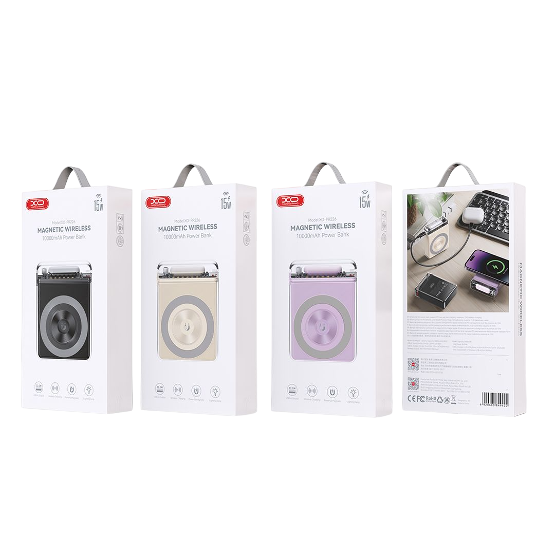 XO PR226 Mini Transparent Light Display Magnetic Absorption Fast Charging 10000mAh (Purple) XO PR226 Mini Transparent Light Display Magnetic Absorption Fast Charging 10000mAh (Purple) - Image 5