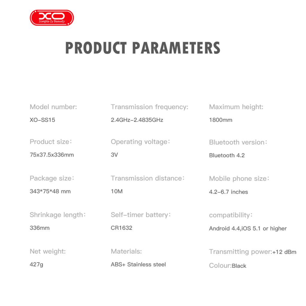 XO SS15 Bluetooth Selfie Stick με Ενισχυμένο Στήριγμα με τρία πόδια 1.8m XO SS15 Bluetooth Selfie Stick με Ενισχυμένο Στήριγμα με τρία πόδια 1.8m - Image 7