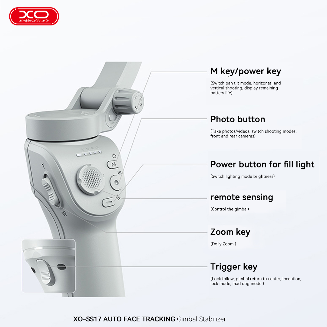 XO SS17 Smart Selfie Stick με κλίση τριών αξόνων Anti Shake XO SS17 Smart Selfie Stick με κλίση τριών αξόνων Anti Shake - Image 4