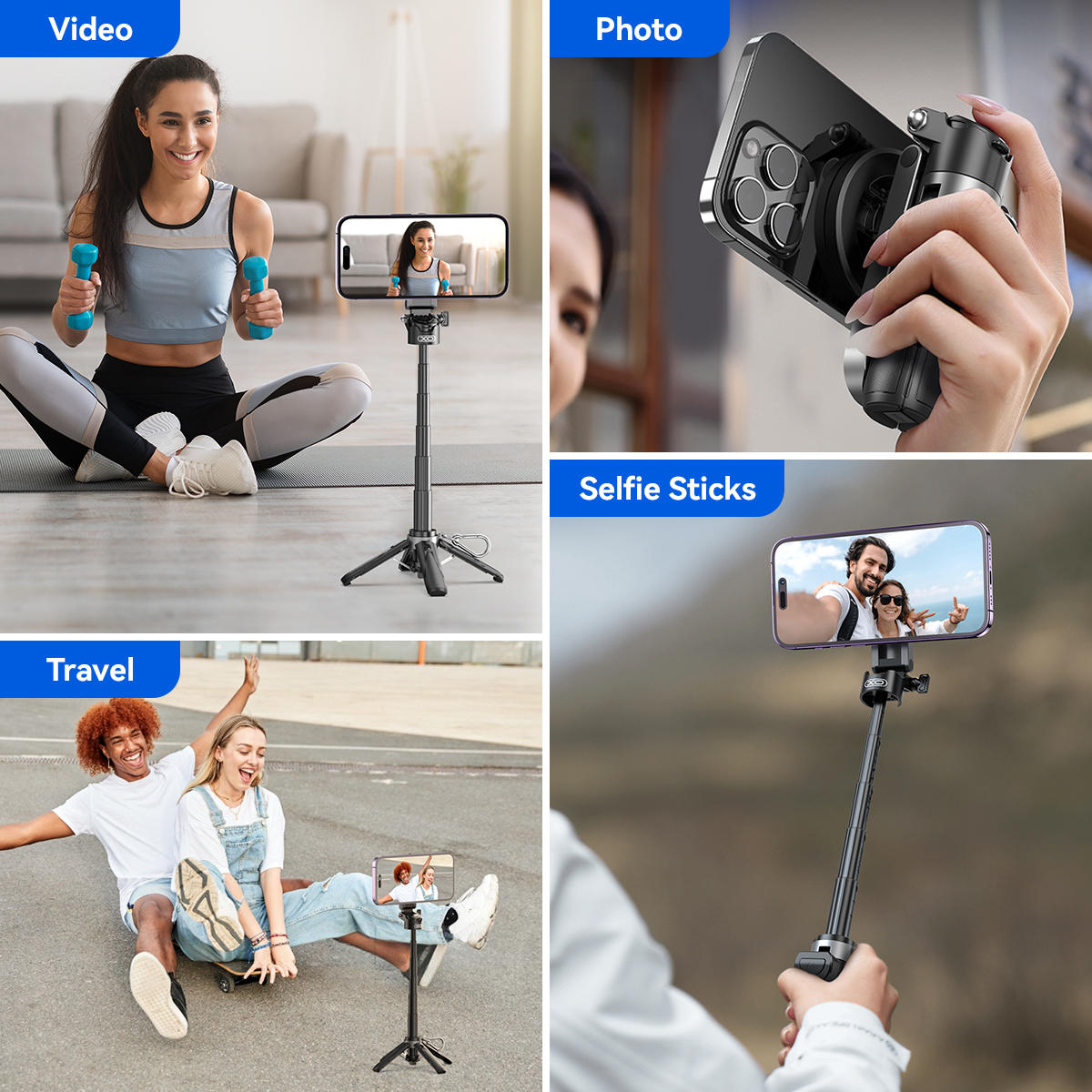 XO SS22 4-in-1 Μαγνητικό Πολυλειτουργικό Bluetooth Selfie Stick XO SS22 4-in-1 Μαγνητικό Πολυλειτουργικό Bluetooth Selfie Stick - Image 4