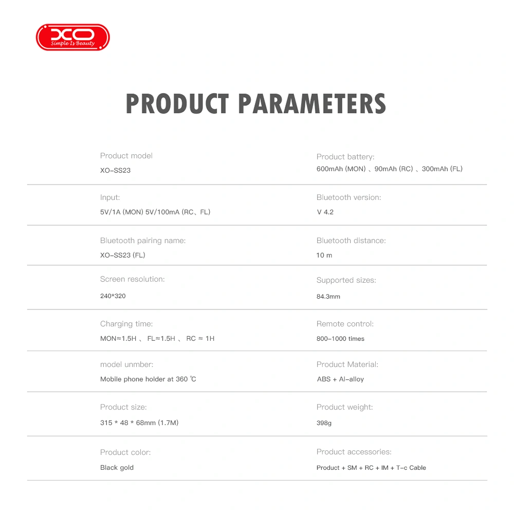 XO SS23 Smart Bluetooth Selfie Stick με 2 Φώτα XO SS23 Smart Bluetooth Selfie Stick με 2 Φώτα - Image 9