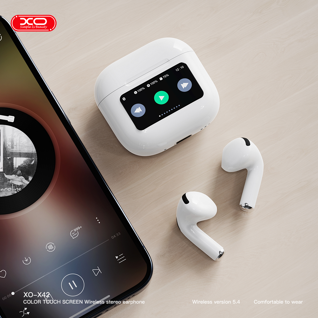 XO X42 Pro Bluetooth Earbuds 6ης Γενιάς TWS με Οθόνη Λευκά XO X42 Pro Bluetooth Earbuds 6ης Γενιάς TWS με Οθόνη Λευκά - Image 4
