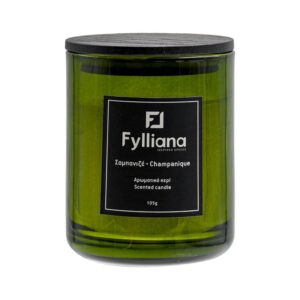 ΑΡΩΜΑΤΙΚΟ ΚΕΡΙ Fylliana FL6478 "ΣΑΜΠΑΝΙΑ" ΣΕ ΓΥΑΛΙΝΟ ΒΑΖΑΚΙ  105gr ΚΑΙ ΣΥΣΚΕΥΑΣΙΑ ΔΩΡΟΥ ΠΡΑΣΙΝΟ ΧΡΩΜΑ 6.3x7.8εκ