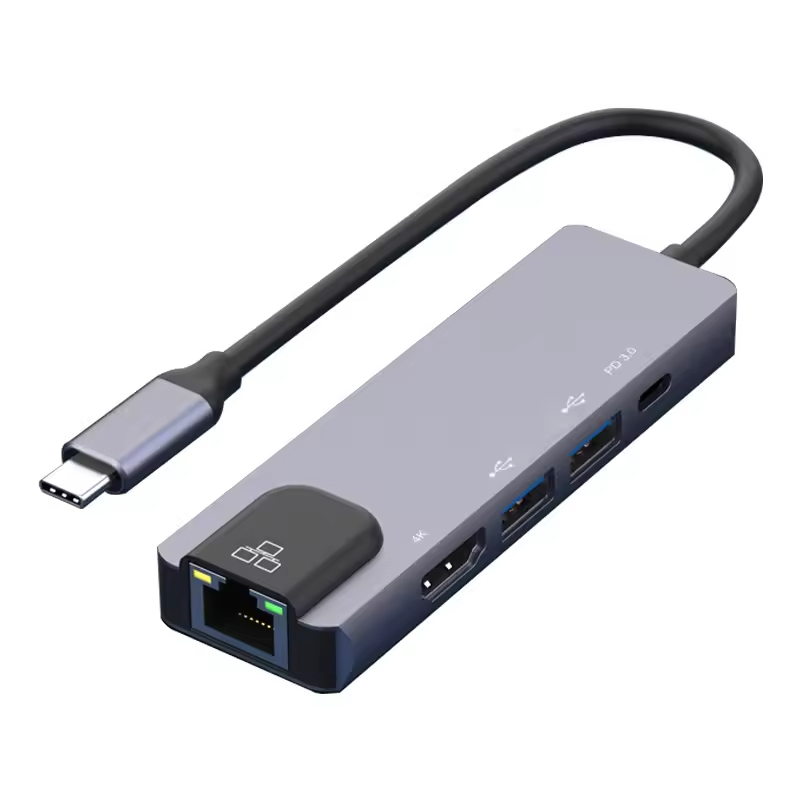 Αντάπτορας 5in1 RJ45 USB3.0x2 PD 4K 60HZ HDTV Αντάπτορας 5in1 RJ45 USB3.0x2 PD 4K 60HZ HDTV - Image 2