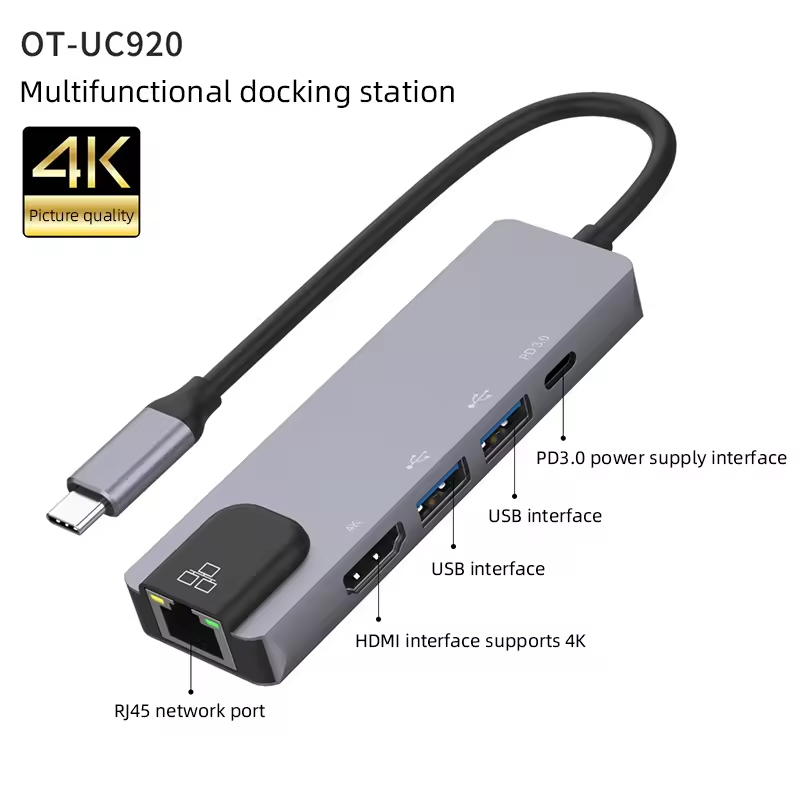 Αντάπτορας 5in1 RJ45 USB3.0x2 PD 4K 60HZ HDTV Αντάπτορας 5in1 RJ45 USB3.0x2 PD 4K 60HZ HDTV - Image 3