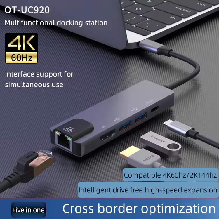 Αντάπτορας 5in1 RJ45 USB3.0x2 PD 4K 60HZ HDTV Αντάπτορας 5in1 RJ45 USB3.0x2 PD 4K 60HZ HDTV - Image 4
