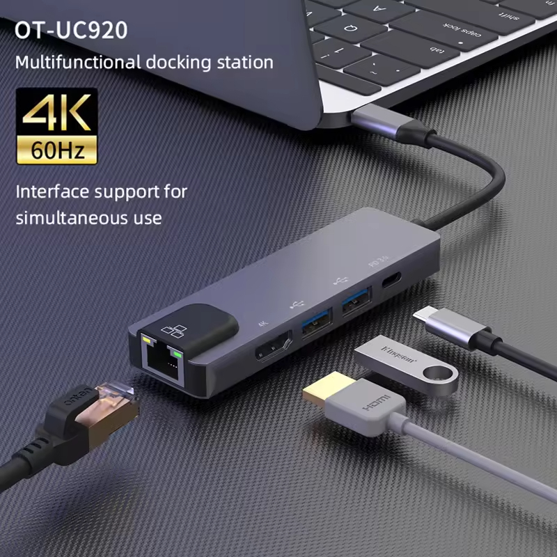 Αντάπτορας 5in1 RJ45 USB3.0x2 PD 4K 60HZ HDTV Αντάπτορας 5in1 RJ45 USB3.0x2 PD 4K 60HZ HDTV - Image 5