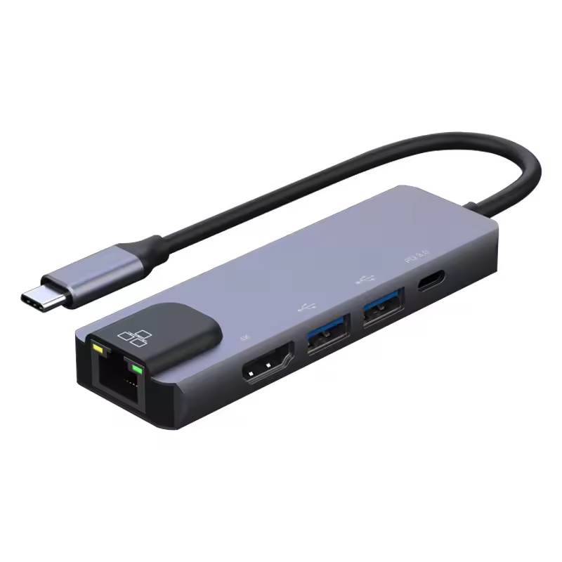 Αντάπτορας 5in1 RJ45 USB3.0x2 PD 4K 60HZ HDTV Αντάπτορας 5in1 RJ45 USB3.0x2 PD 4K 60HZ HDTV
