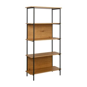 ΒΙΒΛΙΟΘΗΚΗ-ΡΑΦΙΕΡΑ ΜΕΤΑΛΛΙΚΗ Fylliana FL2504 BLACK OAK ΧΡΩΜΑ 60x36x158εκ