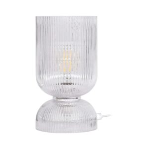 ΓΥΑΛΙΝΗ ΕΠΙΤΡΑΠΕΖΙΑ ΛΑΜΠΑ Fylliana FL24673 ΔΙΑΦΑΝΟ ΧΡΩΜΑ 12x29εκ Ε27