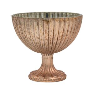 ΓΥΑΛΙΝΗ ΚΟΥΠ ΜΕ ΒΑΣΗ Fylliana FL1946 ΡΟΖ ΜΕ ΜΕΤΑΛΛΙΚΟ ΦΙΝΙΡΙΣΜΑ 18x16εκ