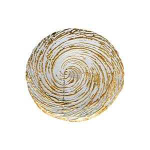 ΓΥΑΛΙΝΗ ΣΤΡΟΓΓΥΛΗ ΠΙΑΤΕΛΑ Fylliana FL26 ΧΡΥΣΟ ΧΡΩΜΑ 26εκ