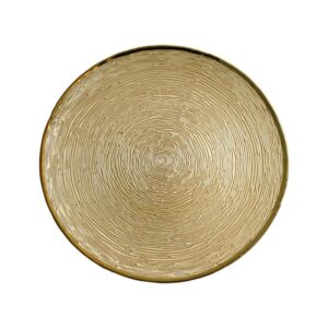 ΓΥΑΛΙΝΗ ΣΤΡΟΓΓΥΛΗ ΠΙΑΤΕΛΑ Fylliana FL329 ΧΡΥΣΟ ΧΡΩΜΑ 32εκ