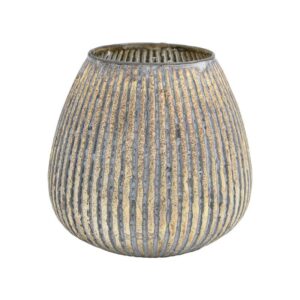 ΓΥΑΛΙΝΟ ΒΑΖΟ Fylliana FL1213 ΜΕΤΑΛΛΙΚΟ ΦΙΝΙΡΙΣΜΑ 18x18εκ