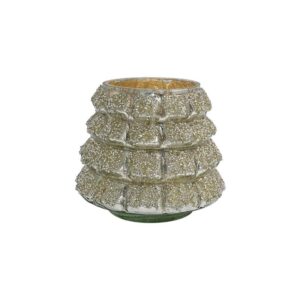 ΓΥΑΛΙΝΟ ΕΠΙΤΡΑΠΕΖΙΟ ΚΗΡΟΠΗΓΙΟ-ΡΕΣΩ Fylliana FL719 ΑΣΗΜΙ ΧΡΩΜΑ 13x12εκ