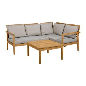 ΓΩΝΙΑΚΟ ΣΕΤ ΚΗΠΟΥ 4 ΤΕΜ ΞΥΛΟ ΑΚΑΚΙΑΣ Fylliana FL130 ΚΑΡΥΔΙ ΣΚΕΛΕΤΟΣ ΜΠΕΖ-ΚΑΦΕ ΥΦΑΣΜΑ 190x130x79εκ