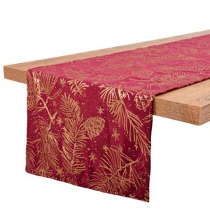 ΔΙΑΚΟΣΜΗΤΙΚΗ ΧΡΙΣΤΟΥΓΕΝΝΙΑΤΙΚΗ ΤΡΑΒΕΡΣΑ Fylliana FL286 ΚΟΚΚΙΝΟ ΜΕ ΧΡΥΣΟ 40x140εκ