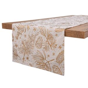 ΔΙΑΚΟΣΜΗΤΙΚΗ ΧΡΙΣΤΟΥΓΕΝΝΙΑΤΙΚΗ ΤΡΑΒΕΡΣΑ Fylliana FL286 ΜΠΕΖ ΜΕ ΧΡΥΣΟ 40x140εκ