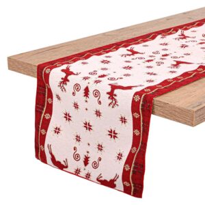 ΔΙΑΚΟΣΜΗΤΙΚΗ ΧΡΙΣΤΟΥΓΕΝΝΙΑΤΙΚΗ ΤΡΑΒΕΡΣΑ Fylliana ΚΟΚΚΙΝΟ-ΛΕΥΚΟ-ΧΡΥΣΟ 33x150εκ