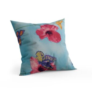 ΔΙΑΚΟΣΜΗΤΙΚΟ ΜΑΞΙΛΑΡΙ "Butterfly" ΜΠΛΕ-ΣΙΕΛ 45x45x10εκ