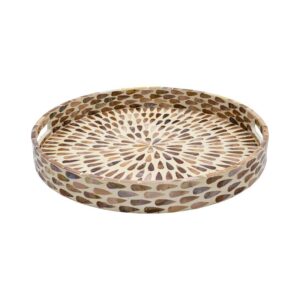 ΔΙΑΚΟΣΜΗΤΙΚΟΣ ΔΙΣΚΟΣ MDF-ΚΟΧΥΛΙ TEAR DROP Fylliana FL01 ΜΠΕΖ-ΚΑΦΕ-ΛΕΥΚΟ ΧΡΩΜΑ 30εκ