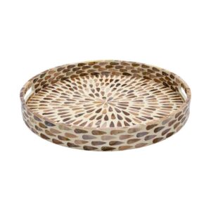 ΔΙΑΚΟΣΜΗΤΙΚΟΣ ΔΙΣΚΟΣ MDF-ΚΟΧΥΛΙ TEAR DROP Fylliana FL01 ΜΠΕΖ-ΚΑΦΕ-ΛΕΥΚΟ ΧΡΩΜΑ 35εκ