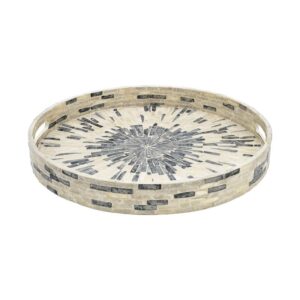 ΔΙΑΚΟΣΜΗΤΙΚΟΣ ΔΙΣΚΟΣ ΒΑΜΒΟΟ-ΚΟΧΥΛΙ Fylliana FL01 ΓΚΡΙ-ΛΕΥΚΟ ΧΡΩΜΑ 35εκ