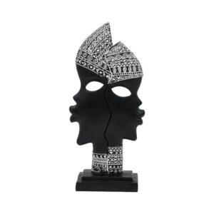 ΕΠΙΤΡΑΠΕΖΙΑ ΔΙΑΚΟΣΜΗΤΙΚΗ ΦΙΓΟΥΡΑ " African " Fylliana FL240305 ΜΑΥΡΟ-ΛΕΥΚΟ ΧΡΩΜΑ 15x7x31εκ