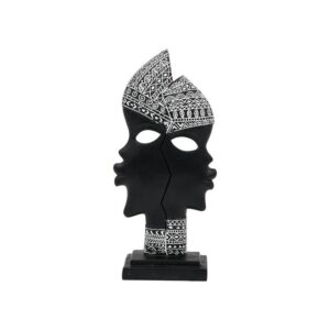 ΕΠΙΤΡΑΠΕΖΙΑ ΔΙΑΚΟΣΜΗΤΙΚΗ ΦΙΓΟΥΡΑ " African "Fylliana FL240306 ΜΑΥΡΟ-ΛΕΥΚΟ ΧΡΩΜΑ 12x6x25εκ