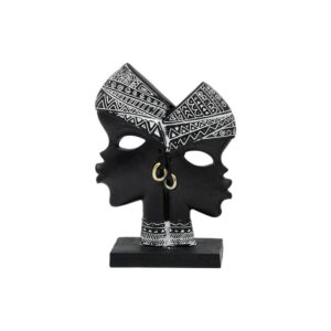 ΕΠΙΤΡΑΠΕΖΙΑ ΔΙΑΚΟΣΜΗΤΙΚΗ ΦΙΓΟΥΡΑ " African " Fylliana FL240309 ΜΑΥΡΟ-ΛΕΥΚΟ ΧΡΩΜΑ 13x5x18εκ