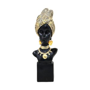 ΕΠΙΤΡΑΠΕΖΙΑ ΔΙΑΚΟΣΜΗΤΙΚΗ ΦΙΓΟΥΡΑ "African Woman" Fylliana FL213909 ΜΑΥΡΟ-ΧΡΥΣΟ ΧΡΩΜΑ 13x10x35εκ