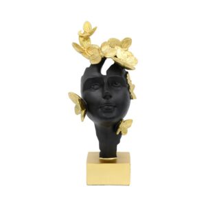 ΕΠΙΤΡΑΠΕΖΙΑ ΔΙΑΚΟΣΜΗΤΙΚΗ ΦΙΓΟΥΡΑ "Face mask" Fylliana FL22068 ΜΑΥΡΟ-ΧΡΥΣΟ ΧΡΩΜΑ 13x9x31εκ