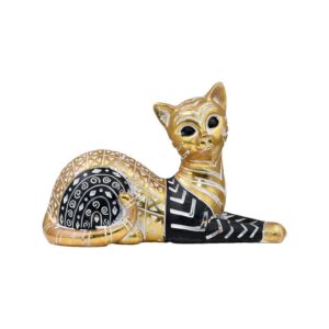 ΕΠΙΤΡΑΠΕΖΙΑ ΔΙΑΚΟΣΜΗΤΙΚΗ ΦΙΓΟΥΡΑ Fylliana " Cat " ΜΑΥΡΟ-ΧΡΥΣΟ-ΛΕΥΚΟ ΧΡΩΜΑ 21x10x15εκ
