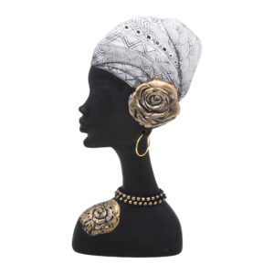 ΕΠΙΤΡΑΠΕΖΙΑ ΔΙΑΚΟΣΜΗΤΙΚΗ ΦΙΓΟΥΡΑ Fylliana FL98490 African lady ΜΑΥΡΟ-ΛΕΥΚΟ ΧΡΩΜΑ 15x5x30εκ