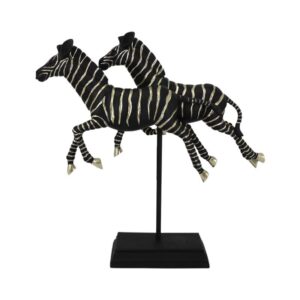 ΕΠΙΤΡΑΠΕΖΙΟ ΔΙΑΚΟΣΜΗΤΙΚΟ Fylliana "2 Zebras" ΜΑΥΡΟ-ΧΡΥΣΟ ΧΡΩΜΑ 34x9