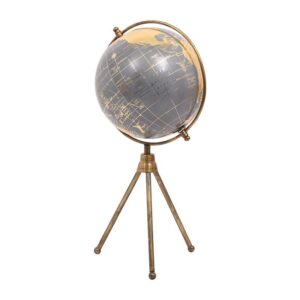 ΕΠΙΤΡΑΠΕΖΙΟ ΔΙΑΚΟΣΜΗΤΙΚΟ Fylliana "Υδρόγειος" ΓΚΡΙ-ΧΡΥΣΟ ΧΡΩΜΑ ΣΕ ΤΡΙΠΟΔΑΚΙ 15x15x25