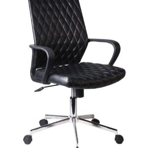 ΚΑΡΕΚΛΑ ΓΡΑΦΕΙΟΥ Fylliana 5568 ΜΑΥΡΟ ΤΕΧΝΟΔΕΡΜΑ 59x61x95/105εκ