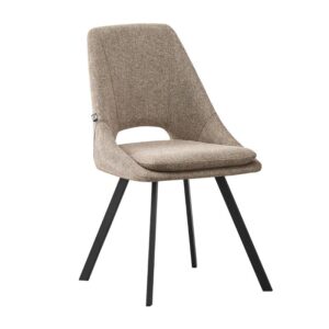 ΚΑΡΕΚΛΑ ΤΡΑΠΕΖΑΡΙΑΣ Fylliana FL5174 ΜΕ ΜΕΤΑΛΛΙΚΑ ΠΟΔΙΑ ΚΑΙ ΚΑΦΕ ΧΡΩΜΑ ΥΦΑΣΜΑΤΟΣ 56x48x85εκ