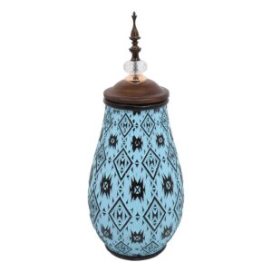 ΚΕΡΑΜΙΚΟ ΒΑΖΟ Fylliana 1942 ΜΠΛΕ ΜΕ ΚΑΦΕ ΚΑΠΑΚΙ 17x45εκ