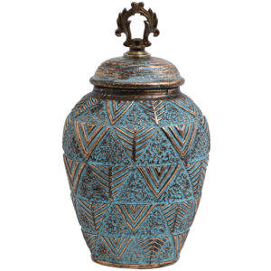 ΚΕΡΑΜΙΚΟ ΒΑΖΟ Fylliana 818684 ΠΡΑΣΙΝΟ-ΧΡΥΣΟ 20x17x34εκ