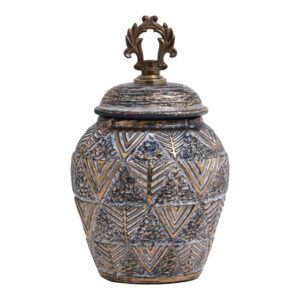 ΚΕΡΑΜΙΚΟ ΒΑΖΟ Fylliana 818685 ΓΚΡΙ-ΧΡΥΣΟ 18*12*28 sls