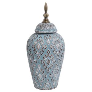 ΚΕΡΑΜΙΚΟ ΒΑΖΟ Fylliana 818690 ΜΠΛΕ 17*17*38 sls