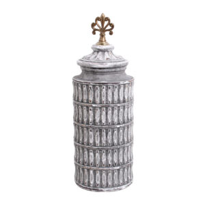 ΚΕΡΑΜΙΚΟ ΒΑΖΟ Fylliana 818694 ΓΚΡΙ-ΧΡΥΣΟ 16*16*47 sls