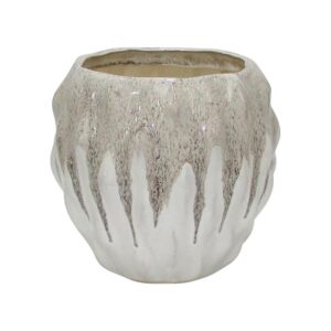 ΚΕΡΑΜΙΚΟ ΒΑΖΟ Fylliana Belinda ΛΕΥΚΟ-ΜΠΕΖ ΧΡΩΜΑ 17x17x15εκ