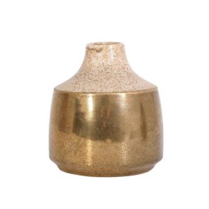 ΚΕΡΑΜΙΚΟ ΒΑΖΟ Fylliana FL0296 ΜΠΕΖ-ΧΡΥΣΟ ΧΡΩΜΑ 14x14x15εκ