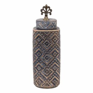 ΚΕΡΑΜΙΚΟ ΒΑΖΟ Fylliana ΓΚΡΙ-ΜΠΡΟΝΖΕ 14x14x45εκ