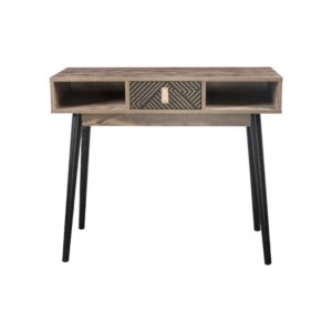 ΚΟΝΣΟΛΑ Fylliana "Home" ΜΑΥΡΟ ΜΕ GREY OAK 90x35x75εκ