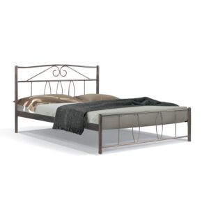 ΚΡΕΒΑΤΙ ΣΙΔΕΡΕΝΙΟ Fylliana Blanc ΚΑΦΕ 150x200εκ