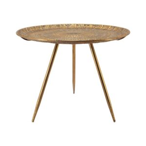 ΜΕΤΑΛΛΙΚΟ ΣΤΡΟΓΓΥΛΟ ΤΡΑΠΕΖΑΚΙ Fylliana FL245 ΧΡΥΣΟ ΑΝΤΙΚΕ 59x59x46εκ