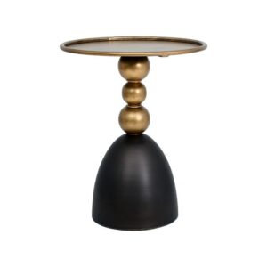 ΜΕΤΑΛΛΙΚΟ ΣΤΡΟΓΓΥΛΟ ΤΡΑΠΕΖΑΚΙ ΓΩΝΙΑΣ Fylliana FL011 ΜΑΥΡΟ-ΜΠΡΟΝΖΕ ΧΡΩΜΑ 40x50εκ